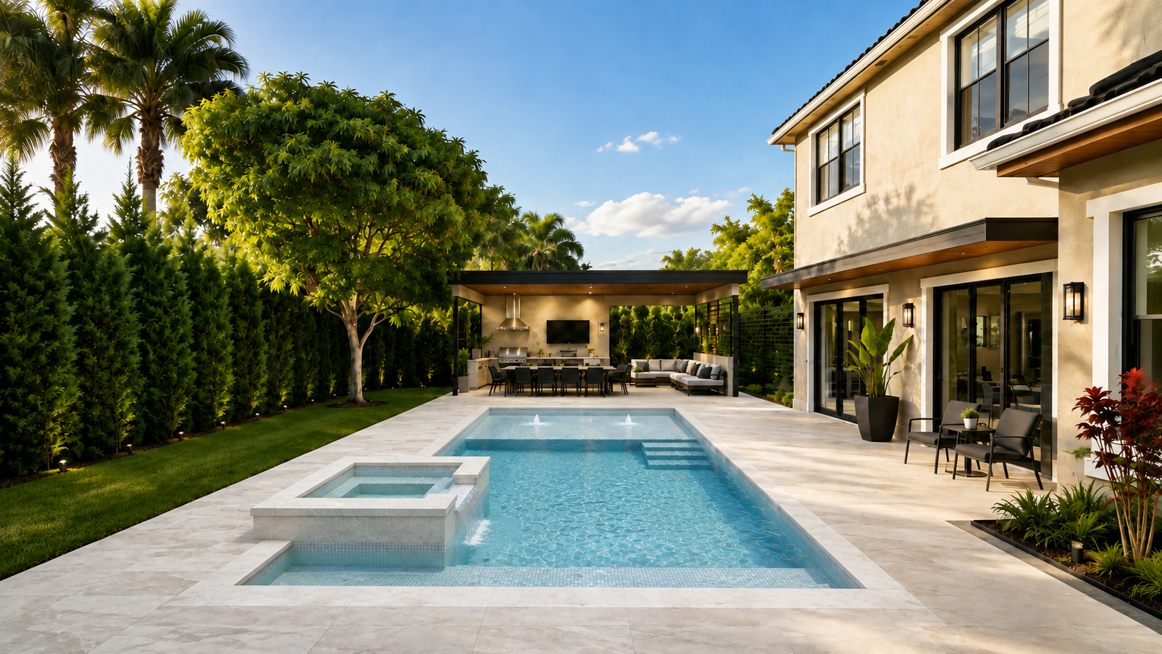 Daylight view of the backyard project